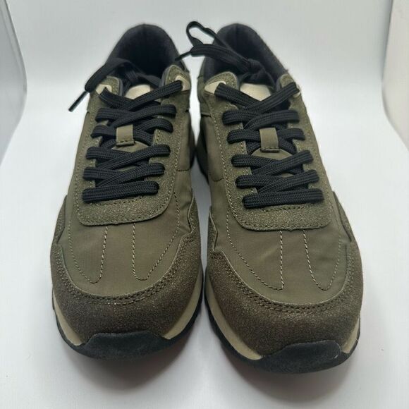 CUSHIONAIRE Women's lace up Nylon Sneaker +Comfort Foam 7 WIDE GREEN - Picture 2 of 7